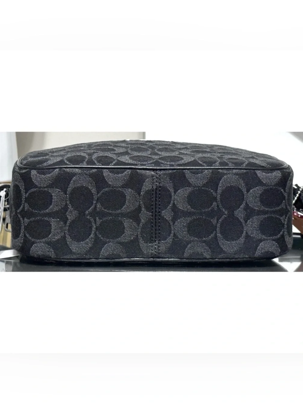 COACH Jamie Camera Bag Crossbody In Signature Denim,‎ SILVER/ BLACK